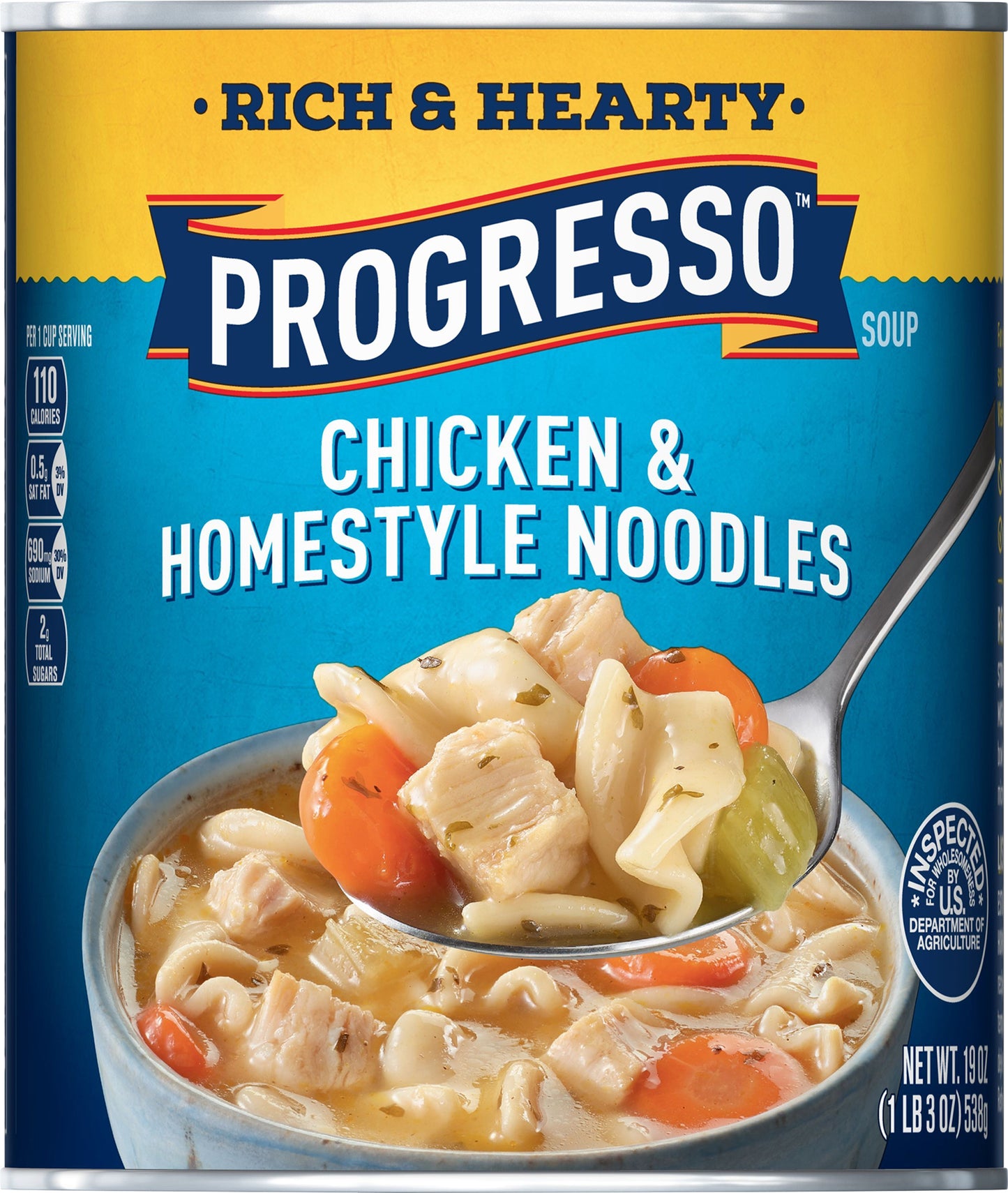 Progresso Rich & Hearty Chicken & Homestyle Noodles Soup 19 oz Can