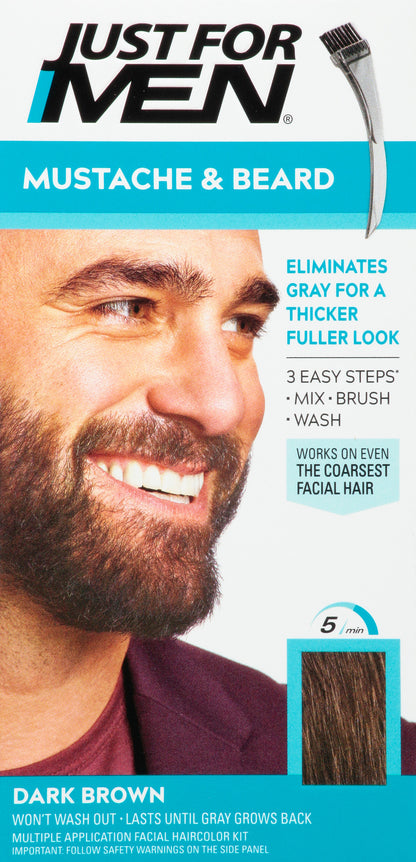 Just For Men Dark Brown M-45 Mustache & Beard Easy Brush-In Color 1 ea