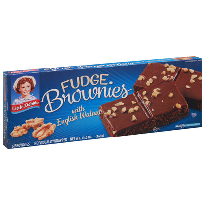 Little Debbie Fudge Brownies with English Walnuts 6 ea