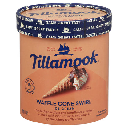 Tillamook Waffle Cone Swirl Ice Cream 1.5 qt