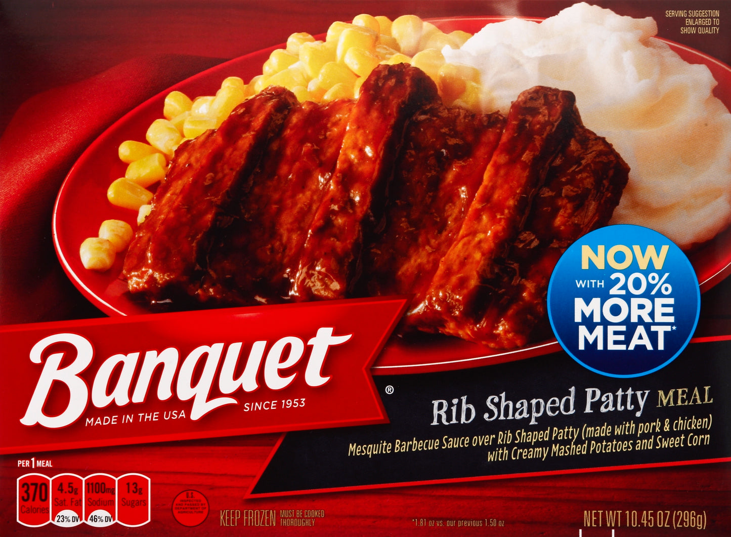 Banquet Rib Shaped Patty Meal 10.45 oz