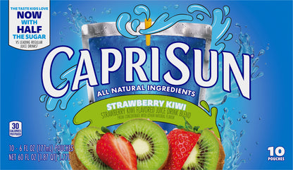 Capri Sun Strawberry Kiwi 10ct Carton (68794-00001 - C34343618) 60 fl oz (1.87 qt) 1.77L English
