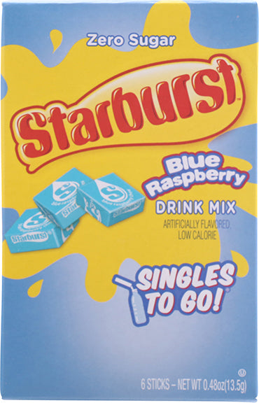 Starburst Singles To Go Zero Sugar Blue Raspberry Drink Mix 6 ea
