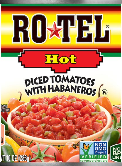 Rotel Hot Diced Tomatoes with Habaneros 10 oz