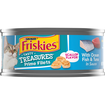 Purina Friskies Pate Tasty Treasures With Ocean Fish & Tuna And Scallop Flavor - 5.5 Oz