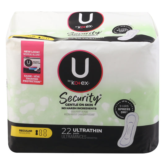U by Kotex Security Regular Ultra Thin Pads 22 ea