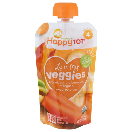 HappyTot Organics Love My Veggies Carrots, Bananas, Mangos & Sweet Potatoes 4.22 oz