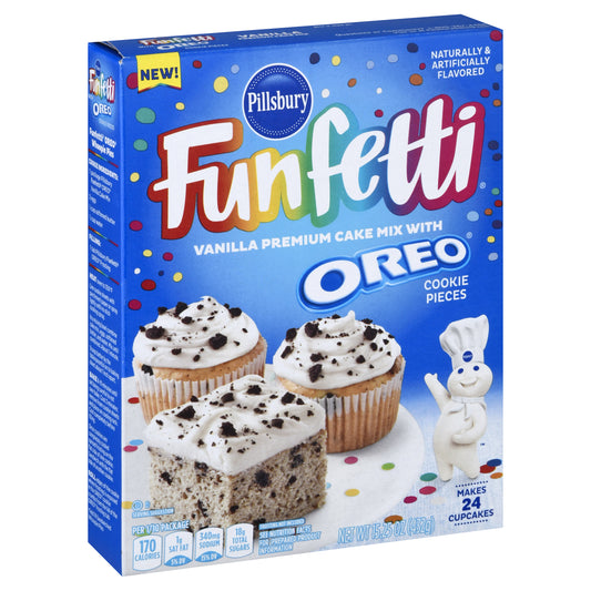 Pillsbury Funfetti Premium Vanilla with Oreo Cookie Pieces Cake Mix 15.25 oz
