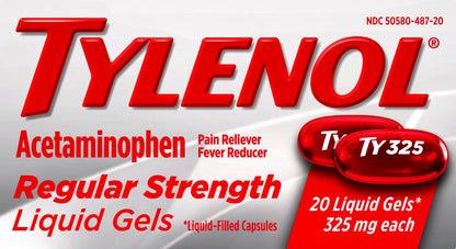Tylenol Regular Strength Liquid Gels 325 mg Acetaminophen 20 ea