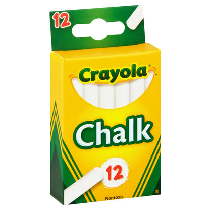 Crayola Nontoxic White Chalk Sticks 12 ea