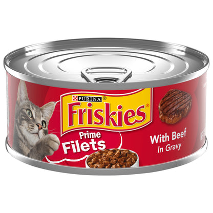 Purina Friskies Gravy Wet Cat Food, Prime Filets With Beef in Gravy - 5.5 oz. Can