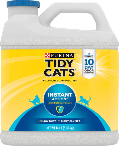 Purina Tidy Cats Clumping Cat Litter, Instant Action Multi Cat Litter - 14 lb. Jug