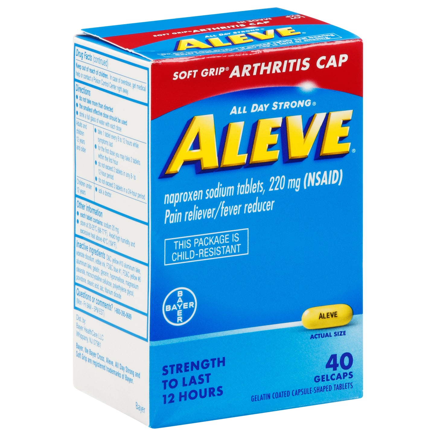 Aleve All Day Strong 220 mg Pain Reliever/Fever Reducer 40 Gelcaps