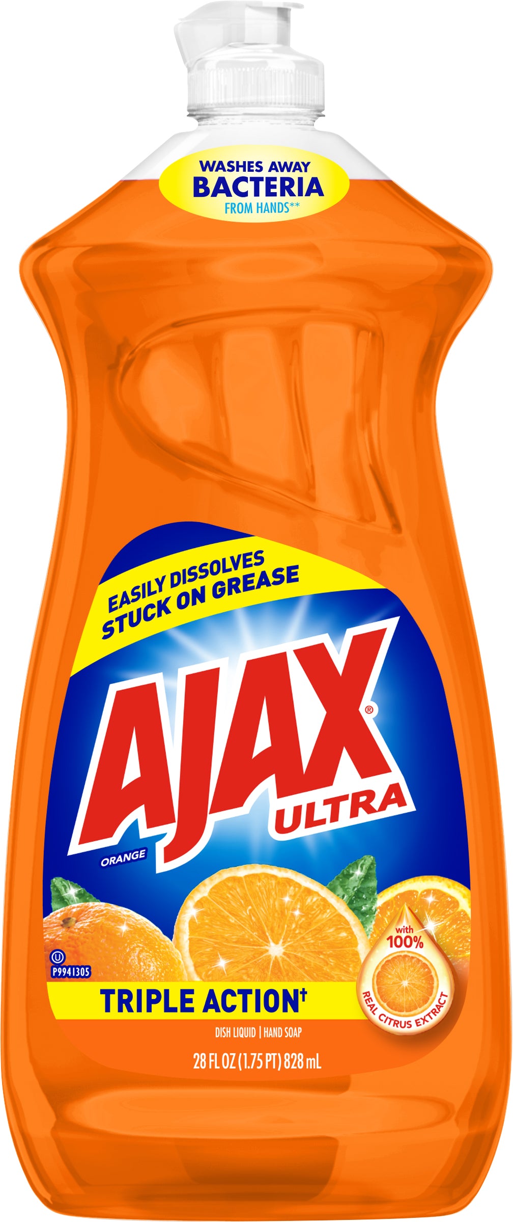 Ajax Ultra Triple Action Orange Dish Liquid/Hand Soap 28 oz Bottle