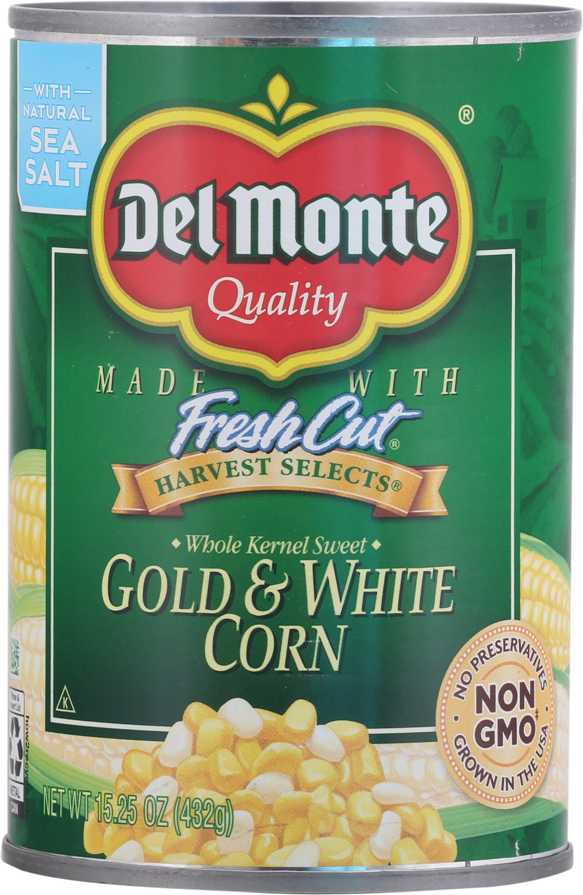 Del Monte Harvest Selects Whole Kernel Sweet Gold & White Corn 15.25 oz Can