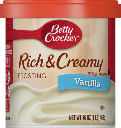 Betty Crocker Rich & Creamy Vanilla Frosting 16 oz