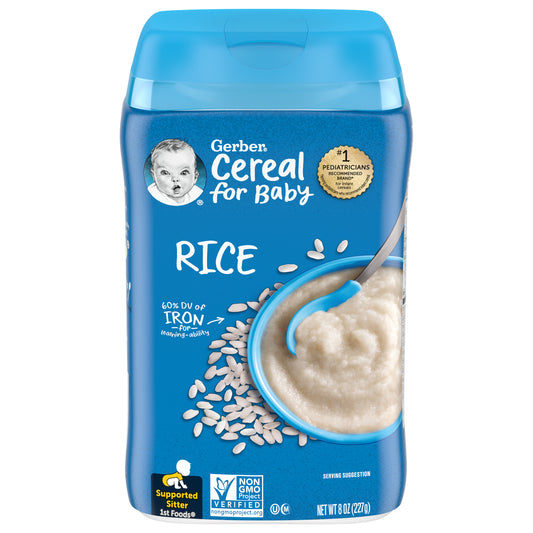 Gerber Cereal for Baby Rice Shrink R033C 8 oz (227g)