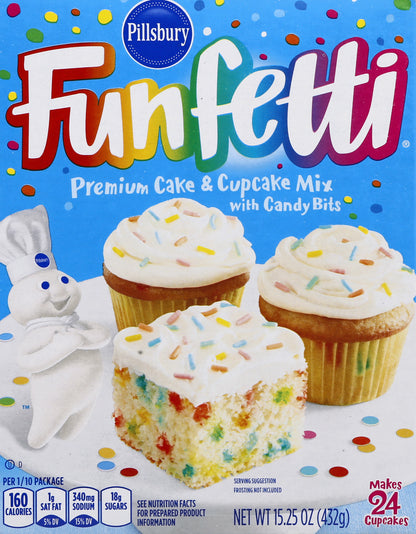 Pillsbury Fun Fetti Premium Cake & Cupcake Mix with Candy Bits 15.25 oz