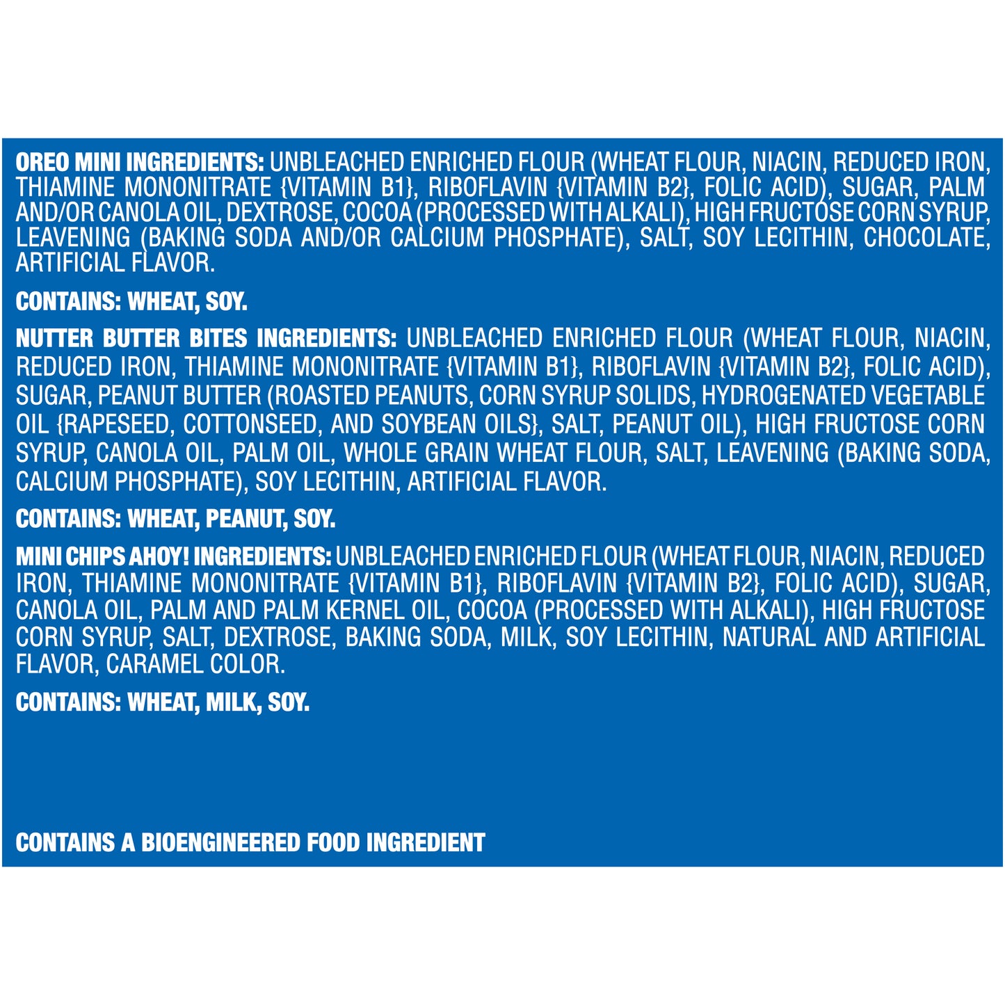 Nabisco Oreo Mini, Nutter Butter Bites & Mini Chips Ahoy! Cookies Variety Pack 12-1 oz. Packs