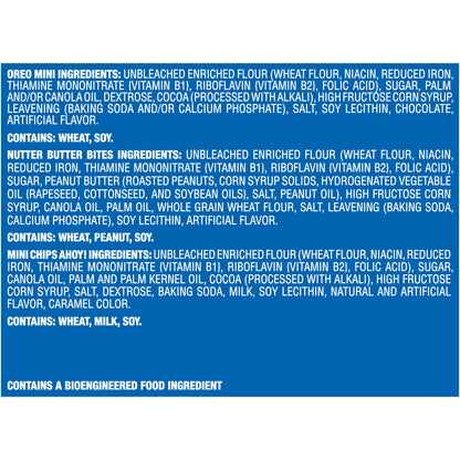 Nabisco Oreo Mini, Nutter Butter Bites & Mini Chips Ahoy! Cookies Variety Pack 12-1 oz. Packs