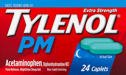 Tylenol PM Extra Strength Caplets Acetaminophen 24 ea