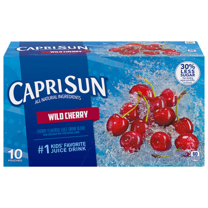 Capri Sun Base Wild Cherry 10ct Carton (68794-00001 - C34343576) 60 fl oz (1.87 qt) 1.77L English