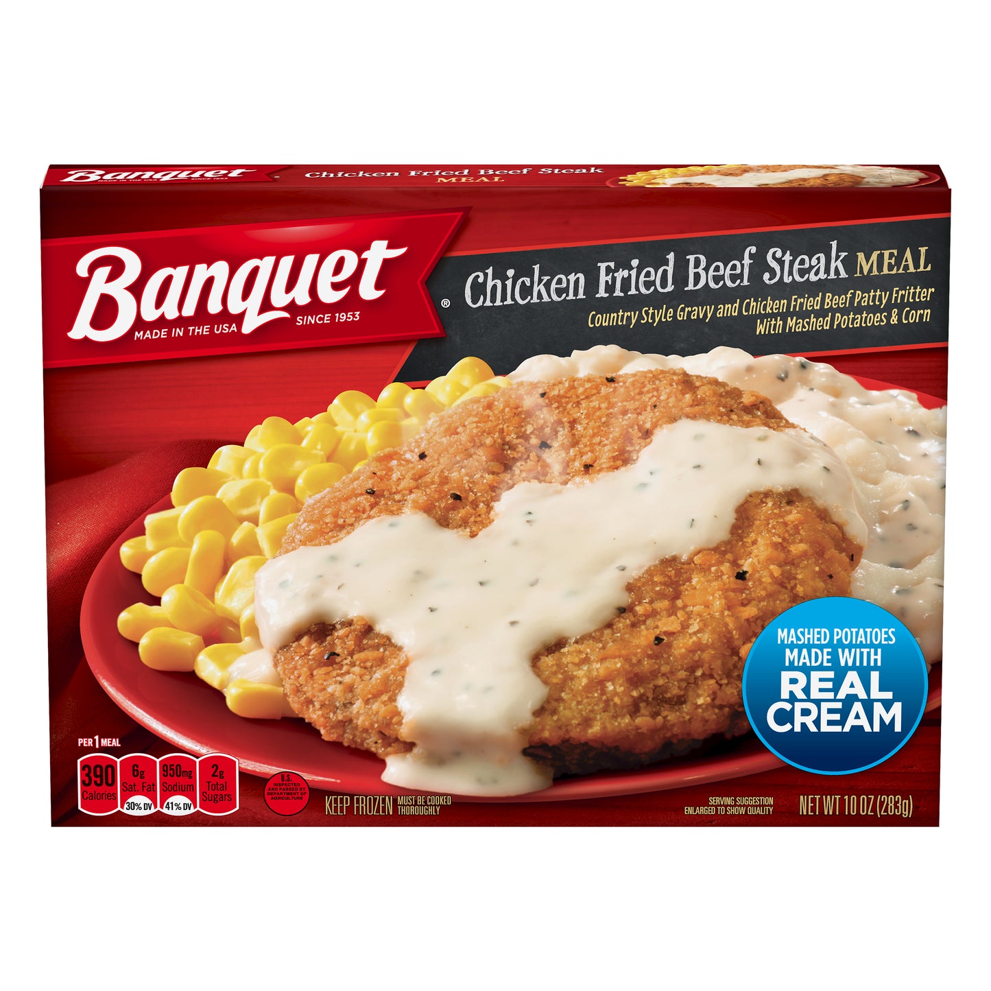 Banquet Chicken Fried Beef Steak Meal 10 oz
