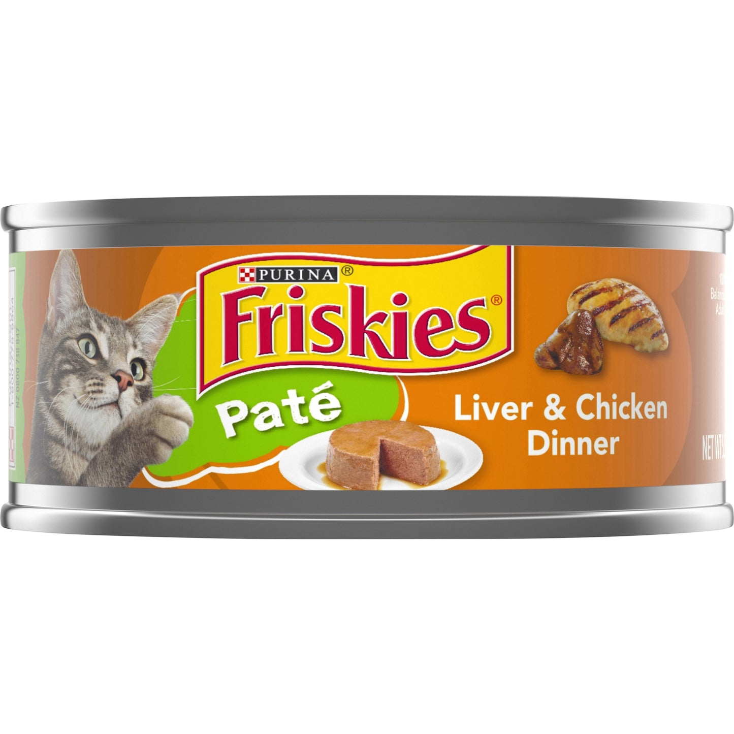 Purina Friskies Pate Wet Cat Food, Liver & Chicken Dinner - 5.5 oz. Can