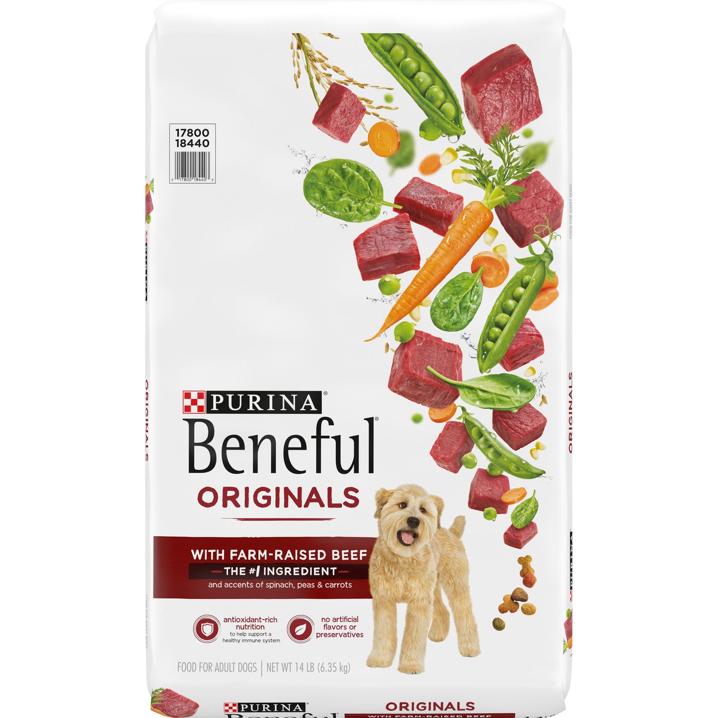 Purina Beneful Originals With Farm-Raised Beef, Real Meat Dog Food - 14 lb. Bag