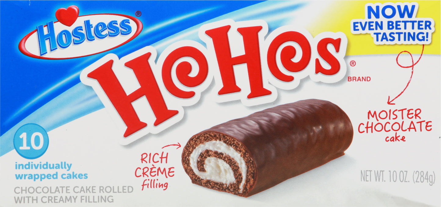Hostess Ho Hos Chocolate Cake Rolled with Creamy Filling 10 ea