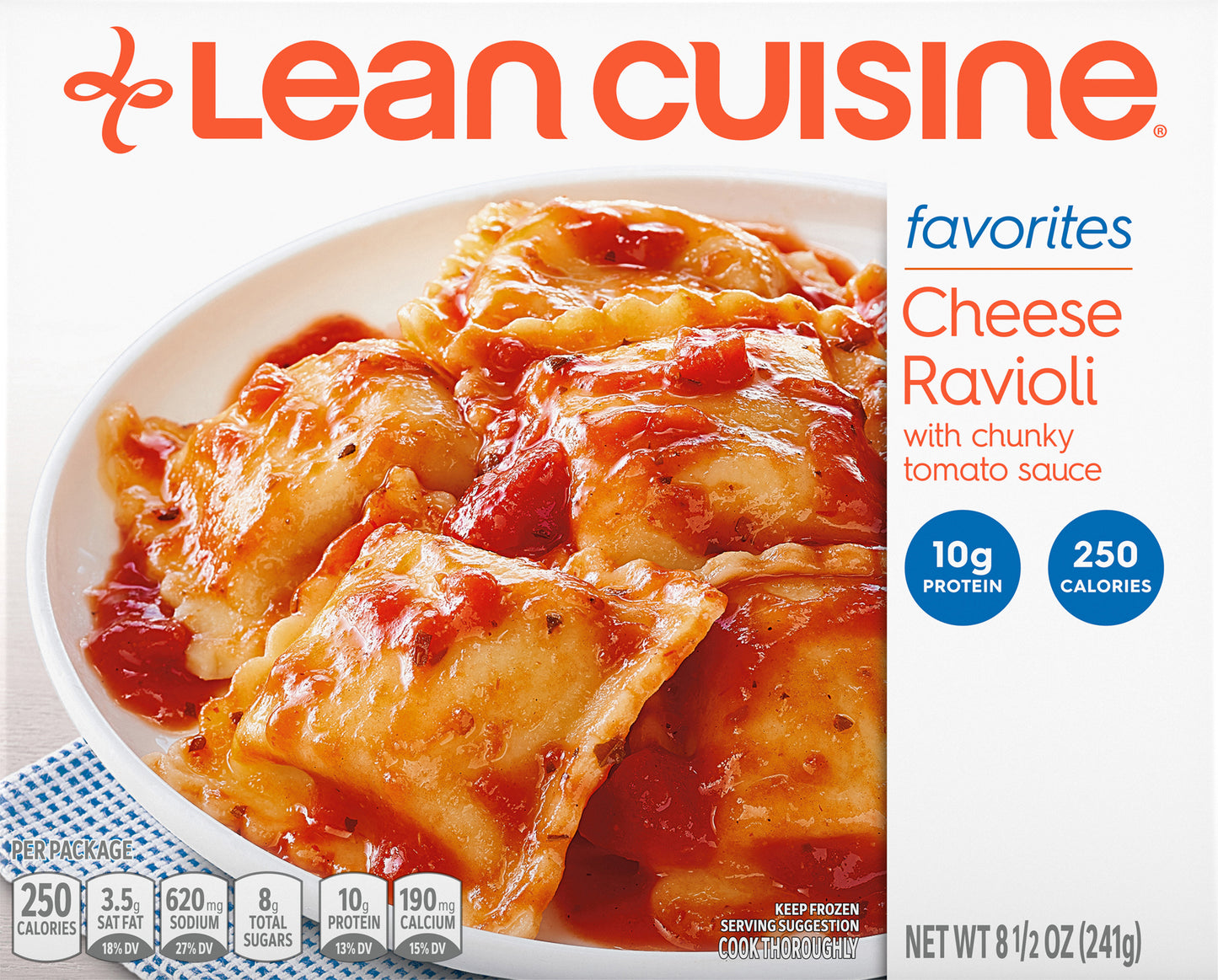 Lean Cuisine Cheese Ravioli Westrock Claremont, NC 8 1-2 oz (241g)