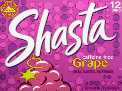 Shasta Caffeine Free Grape Soda 12 - 12 fl oz Cans