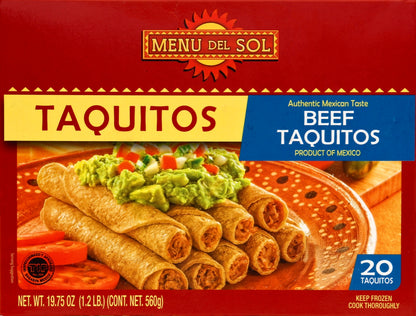 Menu Del Sol Taquitos 20 ea
