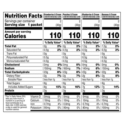 Quaker Instant Oatmeal Fruit & Cream Variety Pack 1.05 Oz 8 Count