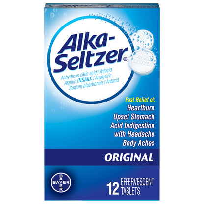 Alka-Seltzer Effervescent Tablets Original Antacid/Analgesic 12 ea Box