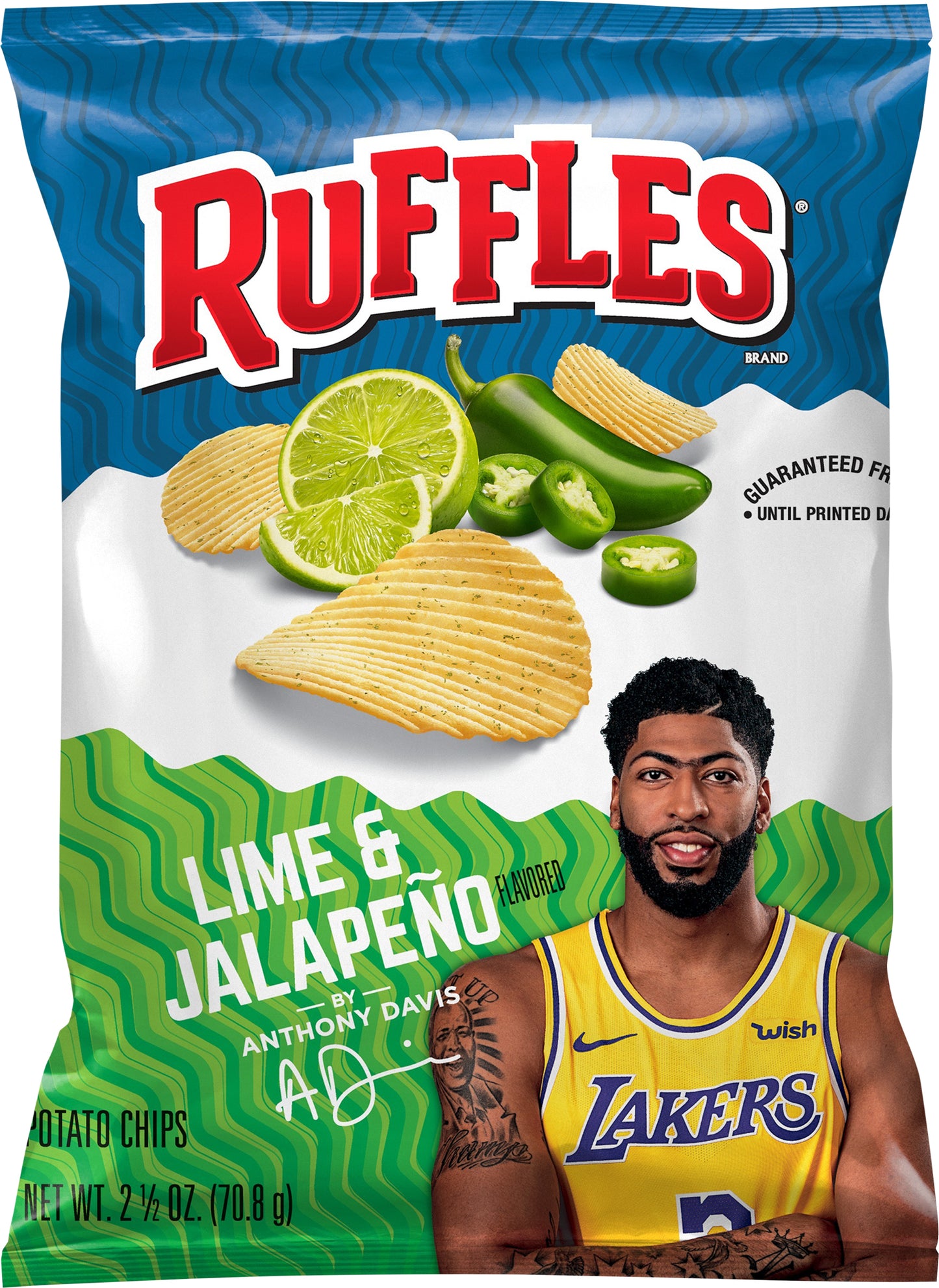 Ruffles Lime & Jalapeno Flavored Potato Chips 2.5 oz