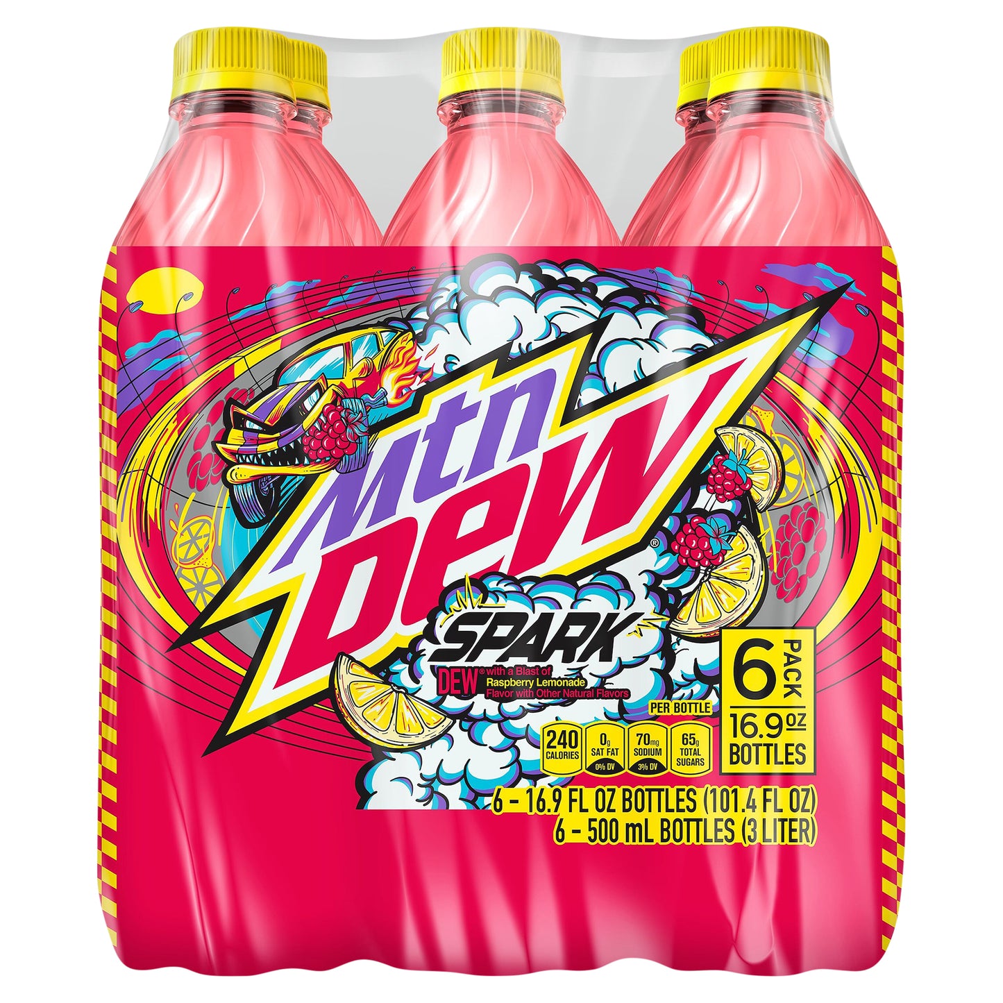 Mtn Dew Spark Soda Raspberry Lemonade 16.9 Fluid Ounce, 6 Count