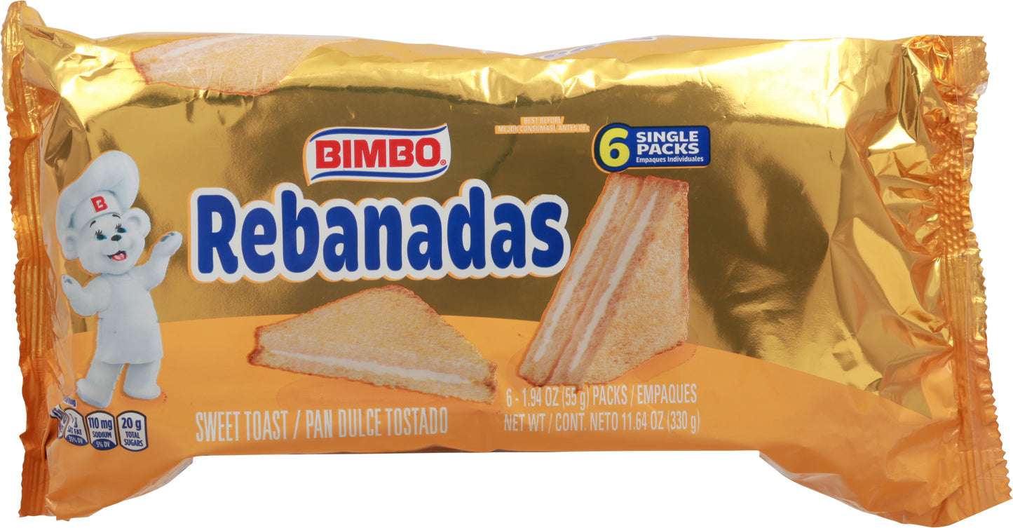 Bimbo 6 Pack Rebanadas Sweet Toast 6-1.94 oz Packs