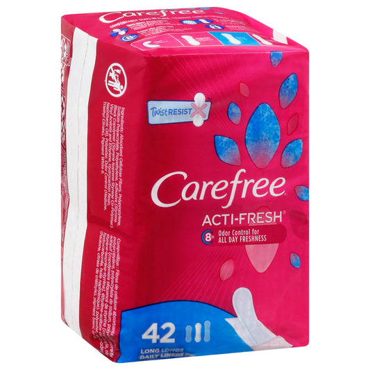 Carefree Acti-Fresh Long Unscented Daily Liners 42 ea