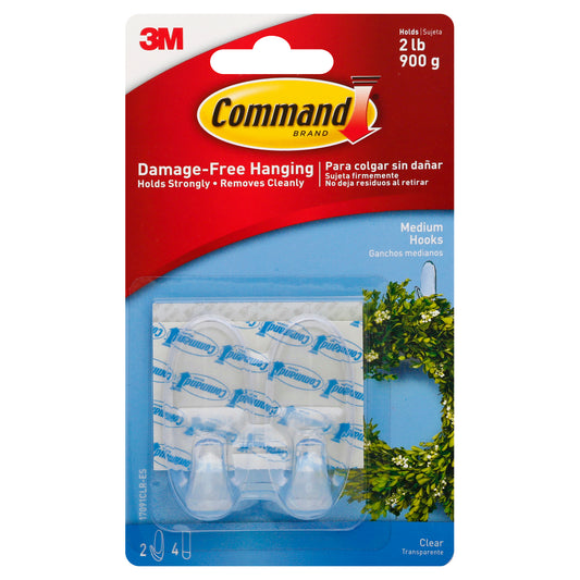 Command Medium Clear Hooks 1 ea