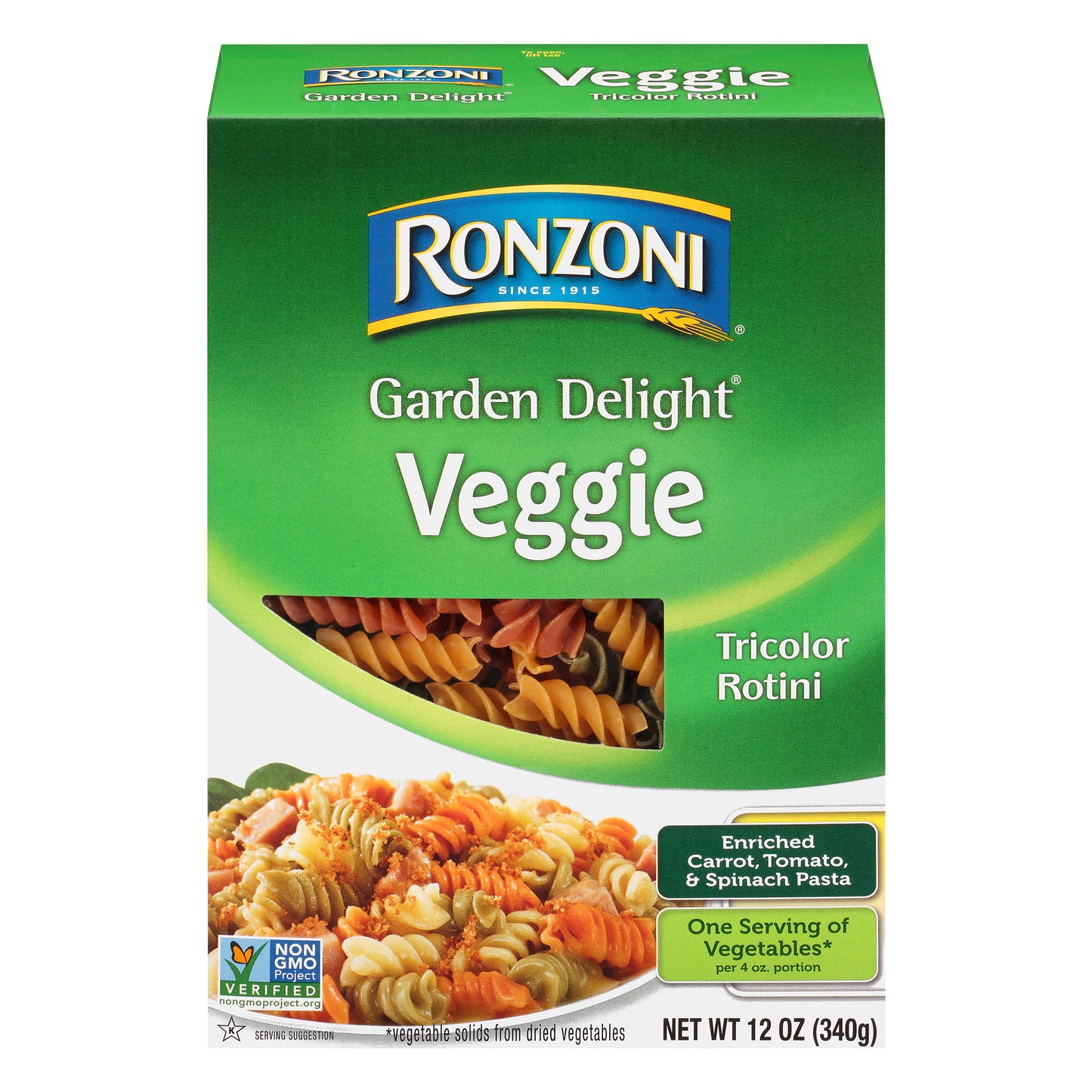 Ronzoni® Garden Delight® Veggie Tricolor Rotini 12 oz. Box