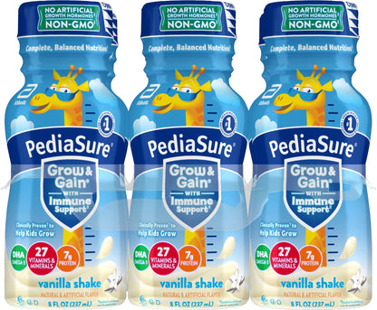 PediaSure Grow & Gain Vanilla Shake 6 - 8 fl oz Bottles