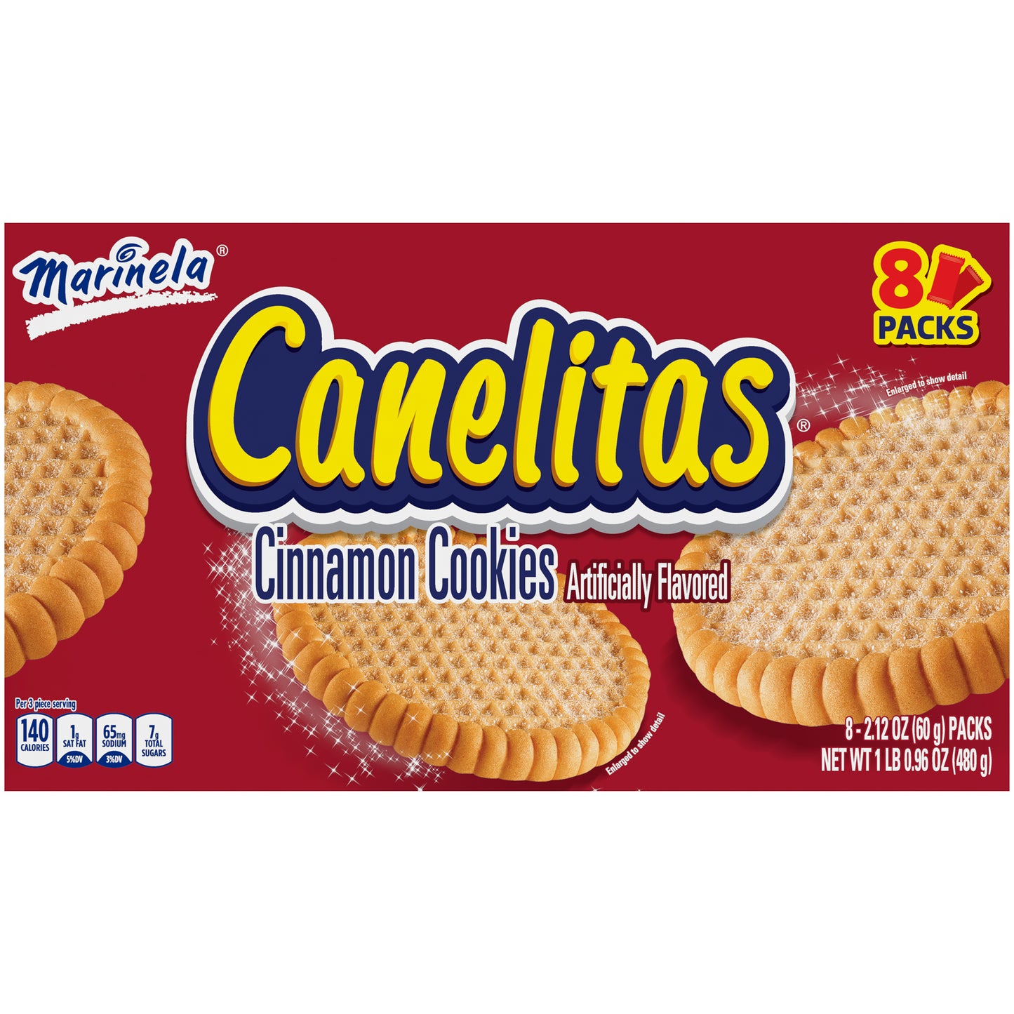 Marinela Canelitas Cinnamon Cookies Box 8 PK 16.96 Oz
