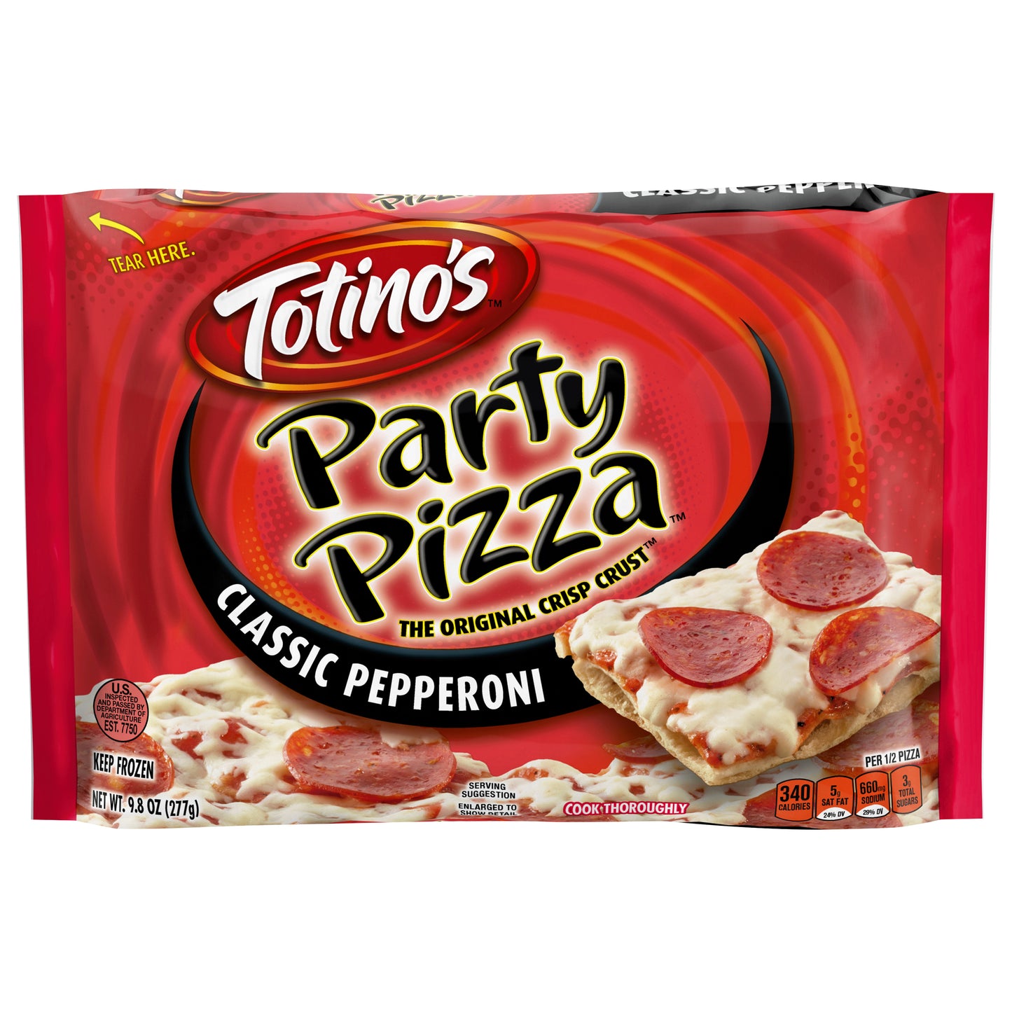 Totino's Party Pizza, Classic Pepperoni, 9.8 oz (frozen)