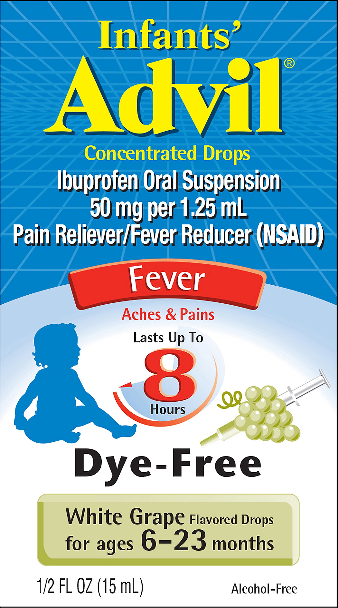 Advil Infants' Concentrated Drops Fever White Grape Ibuprofen 0.5 oz