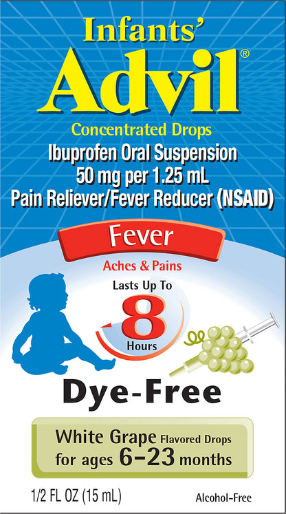 Advil Infants' Concentrated Drops Fever White Grape Ibuprofen 0.5 oz