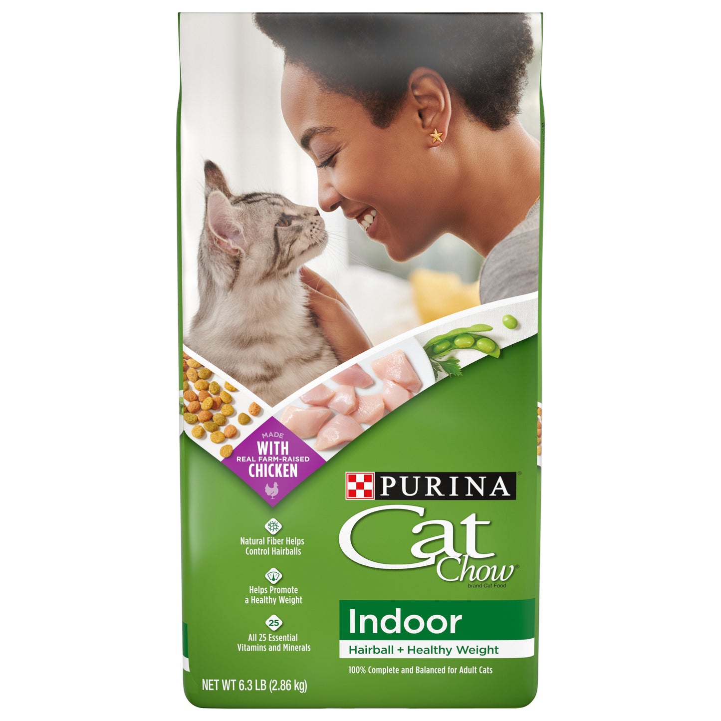 Purina Cat Chow Indoor Dry Cat Food, Hairball + Healthy Weight - 6.3 lb. Bag