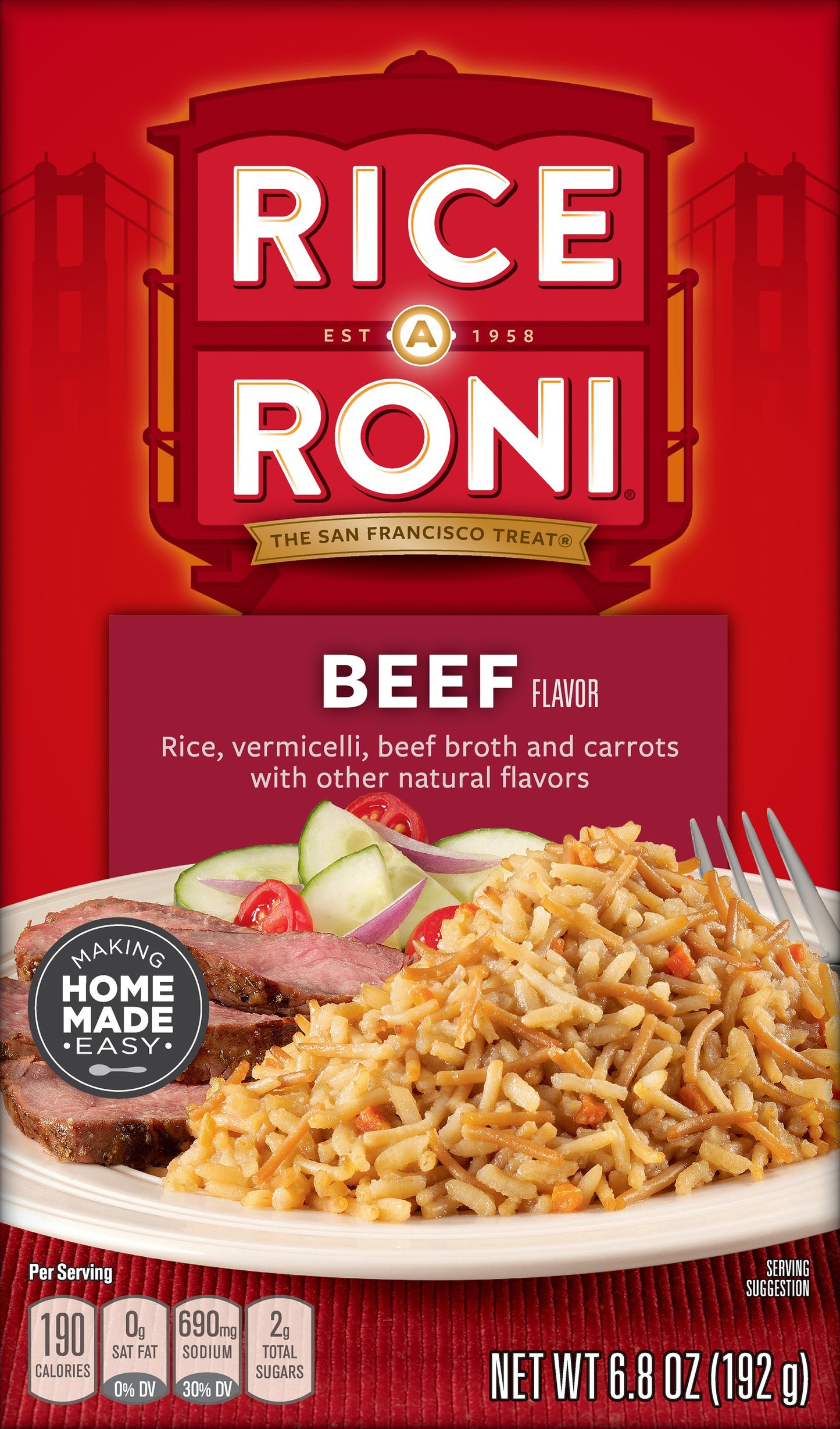 Rice A Roni Beef Flavor Food Mix 6.8 oz