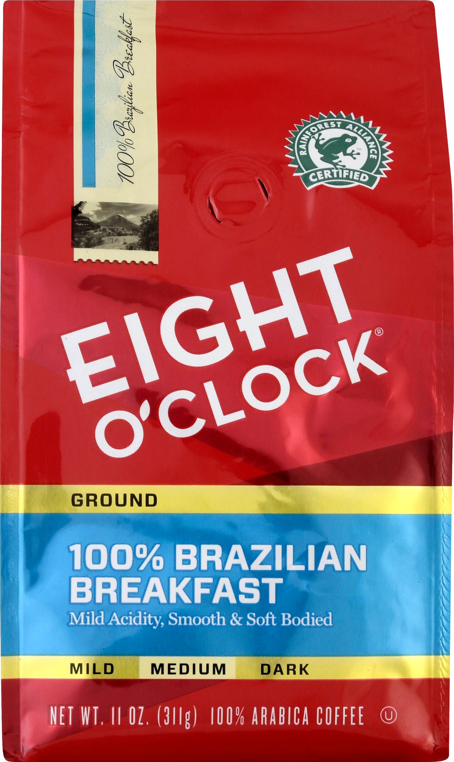 EIGHT O CLOCK Ground Medium Roast 100% Brazilian Breakfast Coffee 11 oz