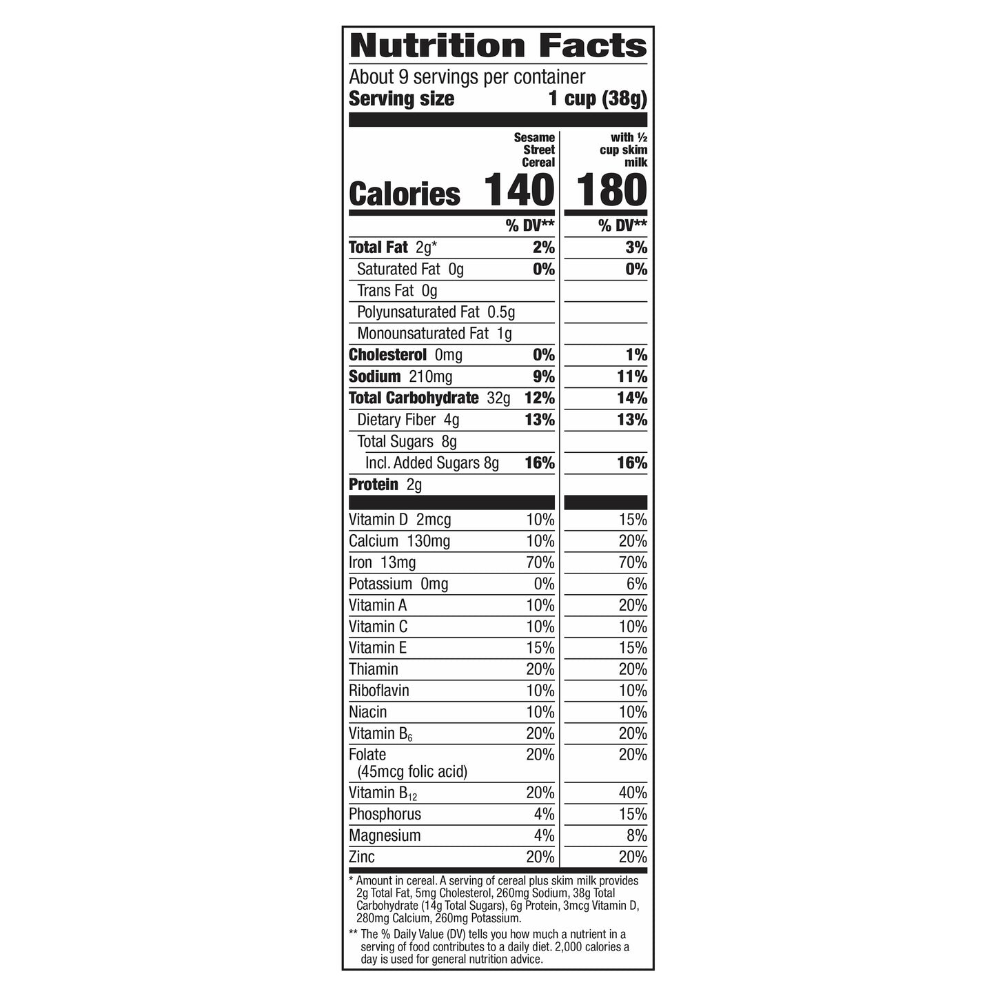 Sesame Street 123 Berry Cereal 12 oz Box